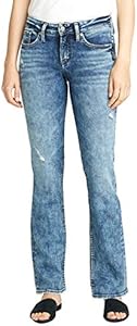 Джинсы Silver Jeans Co. Суки с средней посадкой и облегающим кроем, размер 34W x 33L Silver Jeans Co.