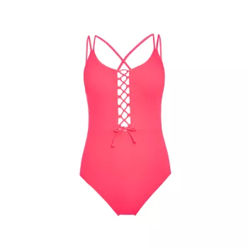 Jelly Beans Lace-Up One-Piece Swimsuit Skinny Dippers