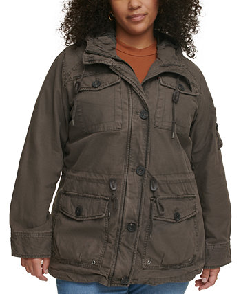 Модная куртка в стиле милитари с хлопковым капюшоном больших размеров Levi's®