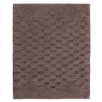 Luxurious Block Pattern High Quality Year Round Cotton With Non-Skid Back Bath Rug. Knightsbridge