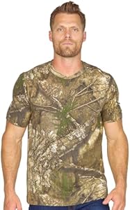 Realtree Men's Essential Camo Lightweight Performance Short Sleeve Shirt Colosseum