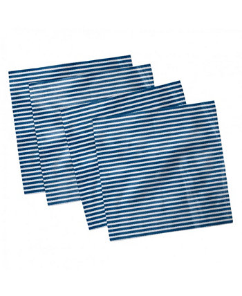 Горизонтальные линии, набор из 4 салфеток, 12 x 12 дюймов Ambesonne