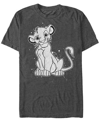 Мужская футболка с короткими рукавами Disney Simba Smirk Paint Splatter Lion King