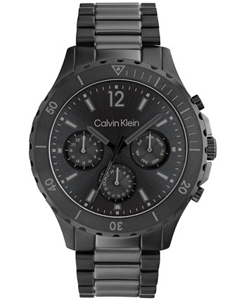 Мужские часы-браслет из нержавеющей стали черного тона 44 мм Calvin Klein