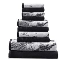 SUPERIOR 10-piece Cotton Solid and Marble Towel Set Superior