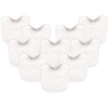 Luvable Friends Baby Cotton Terry Bibs 10pk, White, One Size Luvable Friends