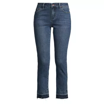 Узкие укороченные джинсы стрейч со средней посадкой Denim Bay