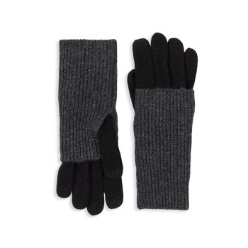 Кашемировые перчатки с ребристыми манжетами AMICALE