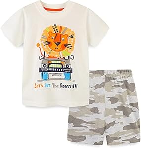 Bumeex Toddler Boys Cotton Clothing Sets Short Sleeve Tee and Shorts Bumeex