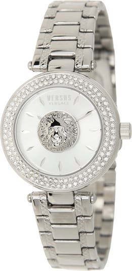 Женские кварцевые часы-браслет с 2 стрелками и хрустальной рамкой, 36 мм Versus Versace