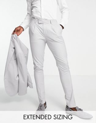Светло-серые эластичные узкие костюмные брюки из ткани премиум-класса Noak 'Camden' Noak