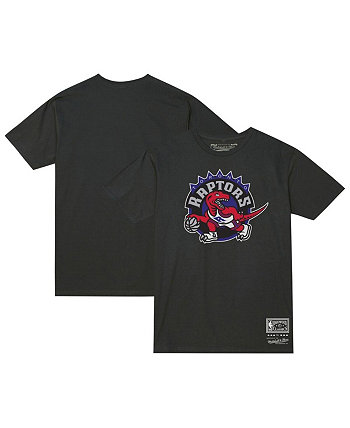 Men's and Women's Black Toronto Raptors Hardwood Classics MVP Throwback Logo T-shirt Mitchell & Ness