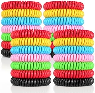 Mosquito Repellent Bracelets, 50 Pack DEET-Free Mosquito Bands for Adults and Kids, Individually Wrapped Waterproof Repellent Wristbands BuggyBands