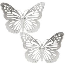 Silver Finish Metal Butterfly Wall Art 2-piece Set Unbranded