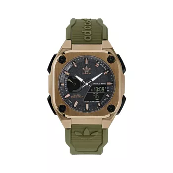City Tech One IP Bronze-Plated Stainless Steel &amp; Resin Strap Watch/45MM Adidas