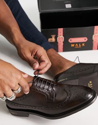 Walk London oliver brogues in brown leather  WALK London