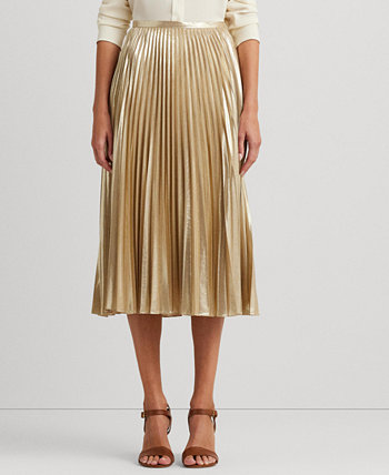 Женская плиссированная шифоновая юбка металлик Ralph Lauren