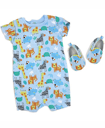 Комбинезон и обувь с короткими рукавами Safari для новорожденных мальчиков, комплект из 2 предметов Lily & Jack
