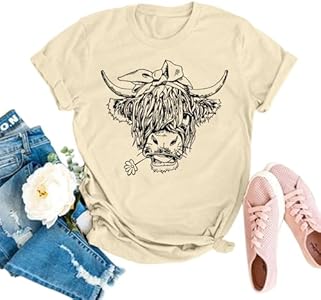 GEMLON Graphic T-Shirts for Women Loose Print Short Sleeve Tops Summer Casual Tees Shirt GEMLON