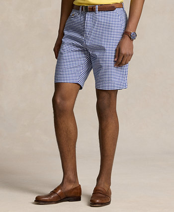 Men's 9-Inch Classic Fit Gingham Chino Shorts Polo Ralph Lauren