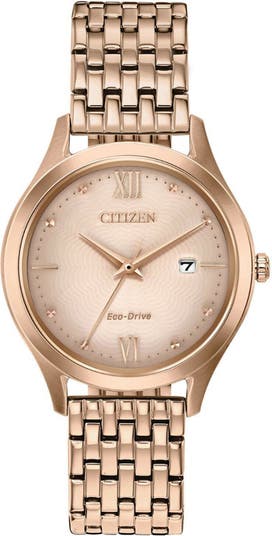 Женские часы Eco-Drive Corso из нержавеющей стали с оттенком розового золота, 30 мм Citizen