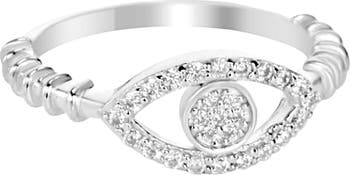 Серебряное кольцо с паве CZ от сглаза - Размер 7 Liza Schwartz