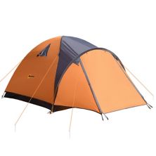 Outsunny 3-4 Person Camping Tent, Lightweight Outdoor Dome Tent Waterproof Windproof with Carrying Bag, Orange Outsunny