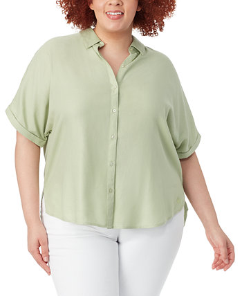 Тканая рубашка на пуговицах с ромашками больших размеров Gloria Vanderbilt