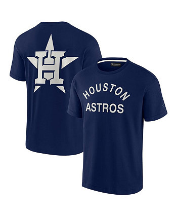 Мужская и женская темно-синяя супермягкая футболка Houston Astros с коротким рукавом Fanatics Signature