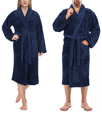 Мужской и женский роскошный спа-отель с теплым воротником-шалью Мягкий плюшевый флисовый банный халат American Soft Linen