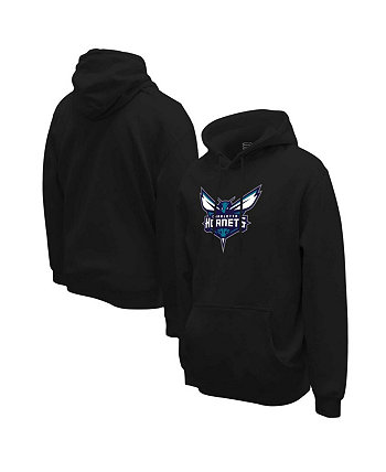 Мужской и женский черный пуловер с капюшоном Charlotte Hornets Primary Logo Stadium Essentials