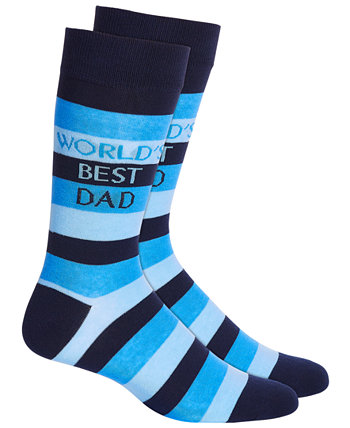 Men's 'World's Best Dad' Crew Socks, Created for Macy's Club Room