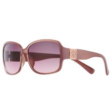 Женская кв. Солнцезащитные очки 9® в квадратной розовой оправе 59 мм с заушниками в оттенках розового золота Nine West