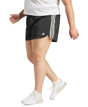 Plus Size Pacer Training 3-Stripes Woven High-Rise Shorts Adidas
