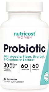 Nutricost Probiotic for Women 30 Billion CFU, 60 Capsules - Complex with Acacia Fiber, Uva Ursi & Cranberry Extract, Non-GMO & Gluten Free Nutricost