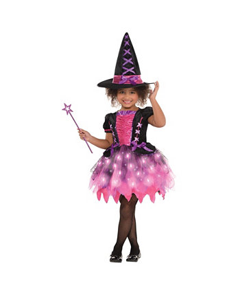 Светящийся костюм ведьмы с блестками для маленьких девочек Amscan