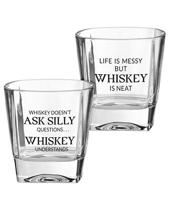 Whiskey Low Ball Glasses, Set of 2 Lillian Rose