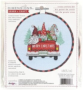 Dimensions 70-08998 Winter Farm Christmas Counted Cross Stitch Kit, 18" x 6", 14 Cnt. Blue Aida, 5pcs Dimensions