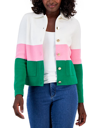 Женский пиджак-свитер с цветными блоками, созданный для Macy's Charter Club