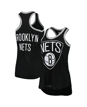 Черная женская майка Brooklyn Nets Showdown Burnout G-III Sports by Carl Banks