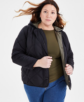 Стеганая куртка больших размеров с капюшоном, созданная для Macy's Style & Co