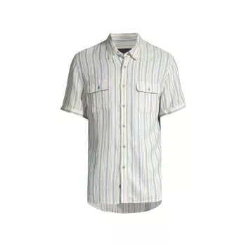 Donnie Striped Button-Front Shirt Rails