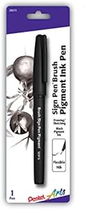 Кисть для рисования Pentel Sign Pen Brush с пигментными чернилами, устойчивая к воде и свету Pentel