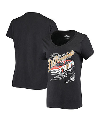 Женская черная футболка Matt DiBenedetto Motorcraft Car с v-образным вырезом SMI Properties