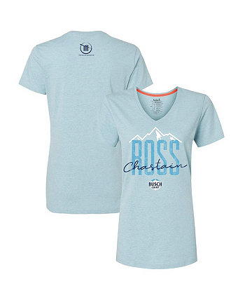Синяя женская футболка с v-образным вырезом Ross Chastain Mountains Trackhouse Racing Team Collection