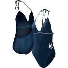 Women's G-III 4Her by Carl Banks Navy New York Yankees Full Count One-Piece Swimsuit In The Style
