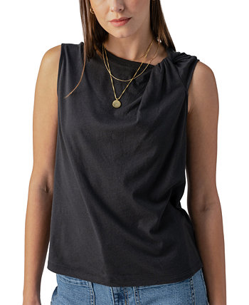Women's Sun's Out Cotton Knotted Sleeveless Tee Sanctuary