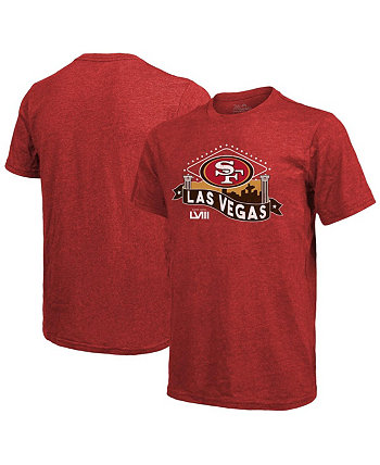 Мужская футболка с нитками Scarlet San Francisco 49ers Super Bowl LVIII Tri-Blend Majestic