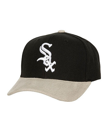Мужская вельветовая кепка Chicago White Sox черно-серого цвета Snapback Pro Snapback Mitchell & Ness