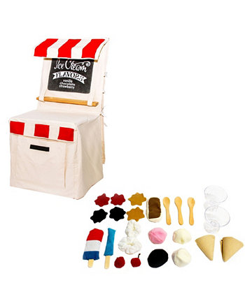PopOhVer Pretend Play Ice Cream Shop Play Инновационный набор чехлов на стул из холста, 25 предметов SALUS
